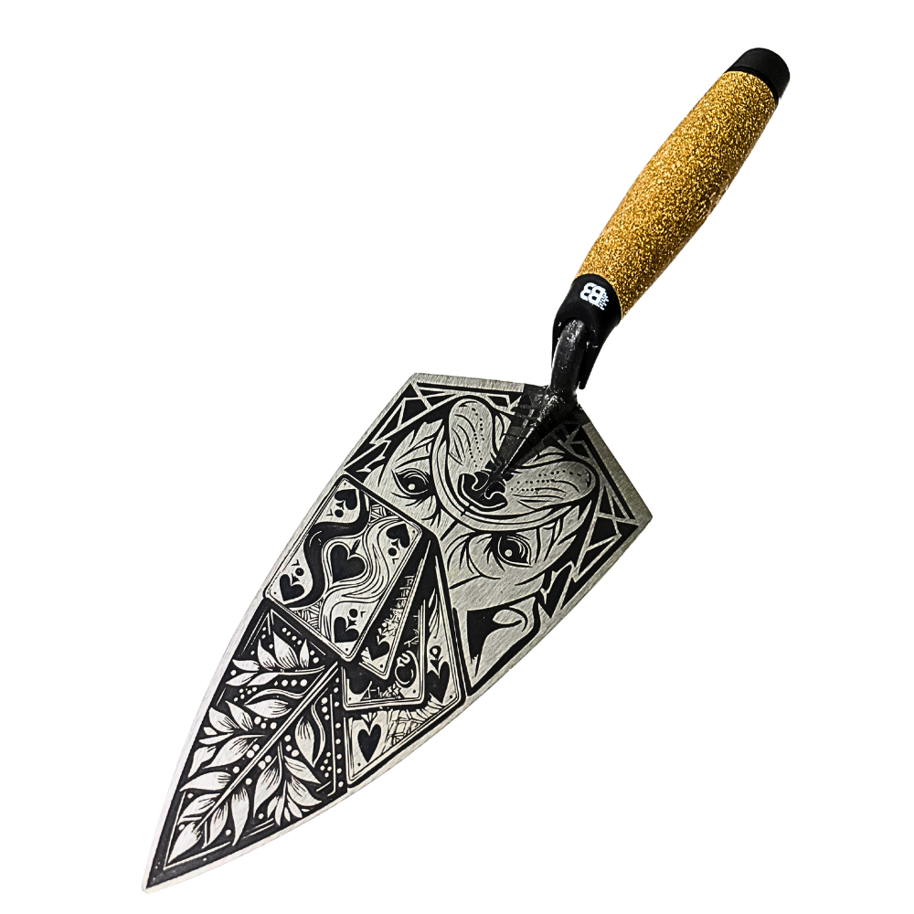 Crompton Brick Trowel 10 inch Tattoo Trowel - Bulldog Design