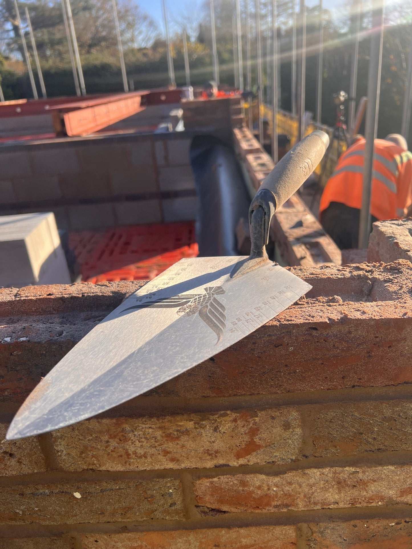 Crompton Bricklaying Trowel 11” Philadelphia Cork Handle - Stu Crompton